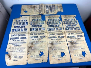 5 EXCURSIONES OCCIDENTALES 1889 Broadsides Boston a California, Oregón y Points West - Imagen 1 de 11