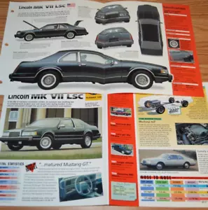 Lincoln Mark VII 1990 LSC información especificaciones póster folleto original anuncio 90 MK 7 - Imagen 1 de 1