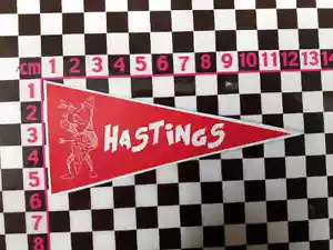 1960's Style Hastings Sussex Holiday Pennant Classic Car Glass Travel Sticker - Picture 1 of 1