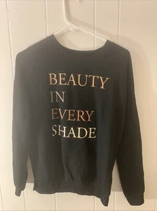Zoe + Liv Size XS Beauty In Every Shade Black Graphic Print Pullover Sweatshirt - Picture 1 of 3