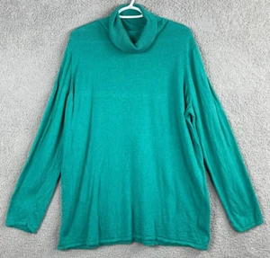 Jessica London sweater womens 18/20 green mock neck long sleeve knit oversized - Picture 1 of 18