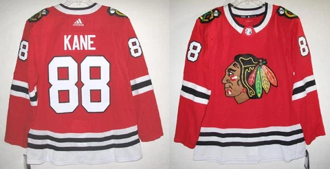 ADIDAS CHICAGO BLACKHAWKS PATRICK KANE AUTHENTIC RED HOME JERSEY 54 Cover
