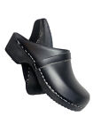 Moheda Toffeln Black Leather Slip-On Clog Sandals Mule Sz 40 Sweden
