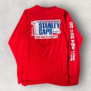 De colección Años 80 Washington Capitals The Stanley Gorras NHL Playoffs Manga Larga Talla L - Imagen 1 de 8