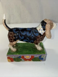 Jim Shore Heartwood Creek "Jethro" Bassett Hound Volkskunst Figur 5" - Bild 1 von 6