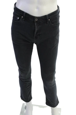 Pantalones de mezclilla Adriano Goldschmied para hombre tiro medio pierna ajustada cremallera algodón negro talla 30X34 Foto 1 de 4