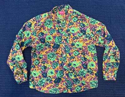 Camisa Supreme FW20 Digi Floral Rosas Pana Abotonada Dorada Grande con Bolso Foto 1 de 4