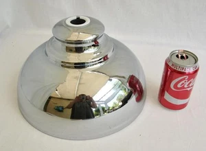Large silver pendant lamp shade Industrial style ceiling light 11" across. VGC - Imagen 1 de 1