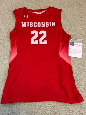 安德玛威斯康星州獾无袖排球球衣 UJVJSLW 女式 S 全新带标签 — 第 1/4 张图片