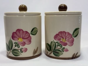 Set of 2 ~ PAIR OF FRANCISCAN DESERT ROSE CANISTER JARS & LIDS ~ Ceramic Pottery - Picture 1 of 23
