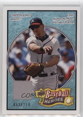 2008 Upper Deck Baseball Heroes Light Blue Memorabilia /200 Chipper Jones #6 HOF - Image 1 of 2