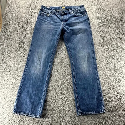 Hugo Boss Orange Jeans Mens 33x30 Blue Denim Cotton Straight Button Fly Baggy - Image 1 of 4
