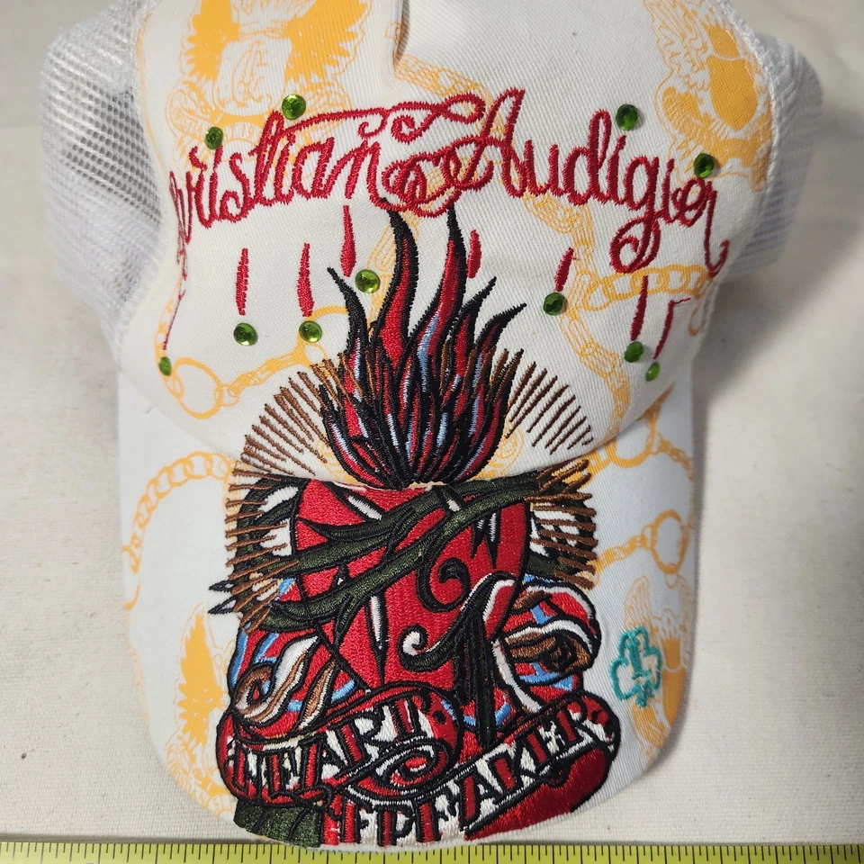 Raro De Colección Auténtico Christian Audigier Snapback Sombrero Tatuaje Rompecorazones Gorra Foto 1 de 4