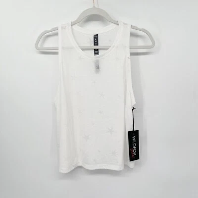 Camiseta sin mangas Wildfox Sweat White Star Mix Burnout talla XL sin mangas nueva con etiquetas Foto 1 de 4