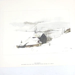 Andrew Wyeth The Corner Farm in Winter Print 1962 Four Seasons Portfolio 17x13 - Bild 1 von 4