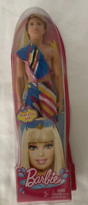 NIB BARBIE MATTEL KEN DOLL BATH PLAY, BEACH SWIMSUIT Box Has Shelf Wear Foto 1 de 3