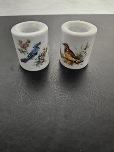 Vintage Porzellan Kerzenständer Vogel Design Made in W Germany 2er Set - Bild 1 von 16