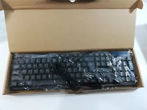 104 Key wired USB keyboard KB-US9813 - black NIB - Picture 1 of 7