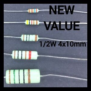 x4pcs Iskra EUC Metal Film Resistors Vintage NOS 90 value 1/2W 4x10mm 0.5W Ω 1%