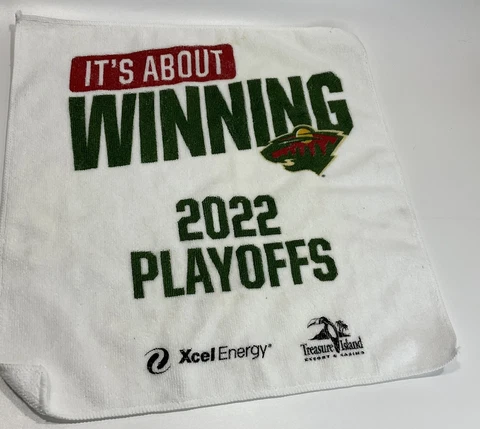 Minnesota Wild IT'S ABOUT WINNING 2022 Stanley Cup Playoffs Rally Towel Cover