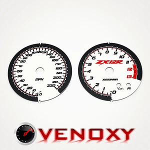 Kawasaki ZX-12R Ninja 2000-2001 220 mph Gauge Faces MPH WHITE - Bild 1 von 1