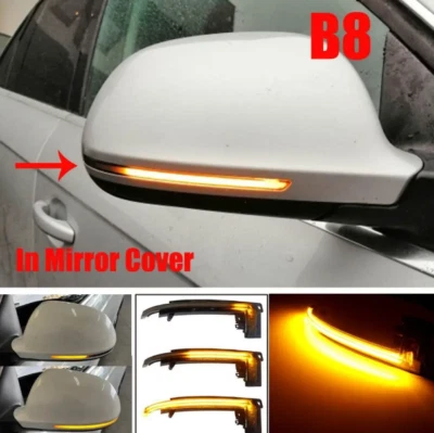 Espejo retrovisor LED dinámico señal de giro 2007-2016 2 piezas Audi A3 8P B8 A4 A5 A6 A8 Q3 Foto 1 de 4