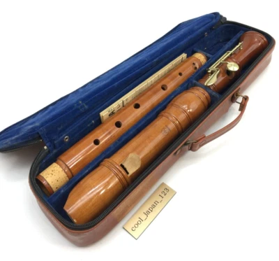 YAMAHA recorder tenor GERMAN Concert Music Instruments with case From Japan - Image 1 of 4