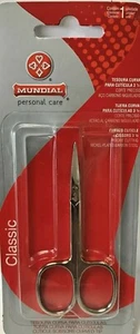 NEW MUNDIAL 415 PROFESSIONAL 3.5" SILVER CURVED CUTICLE SCISSORS STAINLESS STEEL - Picture 1 of 2