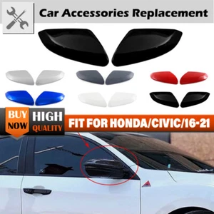 New Side Mirror Cover Caps Rearview Cover Replacement For Honda Civic 2016-2021 - Picture 1 of 30