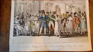 1821 REGENCY ENGRAVING - REAL LIFE IN LONDON - DRURY LANE THEATRE TOM DASHALL - Picture 1 of 11