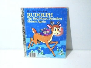 Vintage 1982 Rudolph the Red-Nosed Reindeer Shines Again Golden Book - Bild 1 von 5