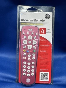 GE Universal Remote Control Red - 4 Device 12404 Audio/Video TV DVD DVR NEW - Picture 1 of 5