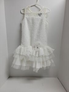 Zunie Girl Girl's Ruffle Sleeveless White Dress Size 6X 
