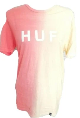 Camisa HUF Hombre Talla Mediana Amarillo Naranja Ombre Camiseta Foto 1 de 4