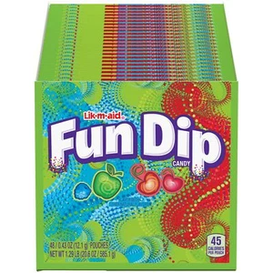 Wonka Fun Dip 48 Count Sweet Interactive Candy Cherry Razz Apple Flavors - Picture 1 of 7
