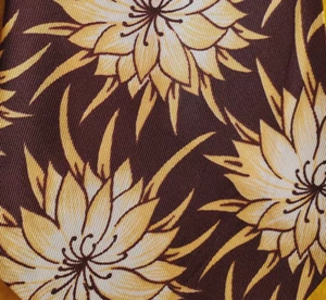 1940s 1950s BOLD VINTAGE MENS DRESS TIE ~ DAMON ~ ORANGE & BROWN ~ FLORAL ~ 49" - Picture 1 of 4