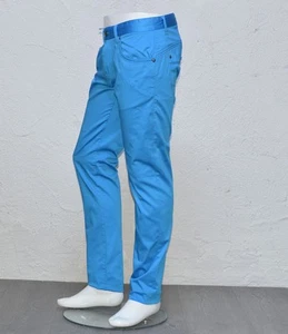 Men's Italian fashion Blue Stitching Contrast comfortable pants by Mondo - Picture 1 of 5
