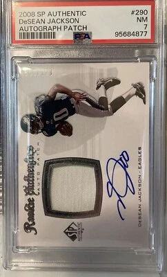 2008 SP Authentic DeSean Jackson Auto Patch 849/999 Philadelphia Eagles PSA 7 - Image 1 of 4