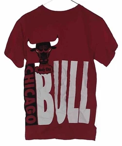 Camisa Clásica Chicago Bulls Madera Dura Para Hombre Pequeña Roja Estampado Completo Excelente - Imagen 1 de 2