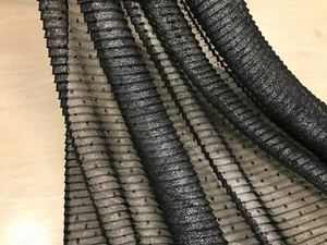 Cortinas de encaje elásticas negras plisadas plateadas de alta calidad para boda - Imagen 1 de 8