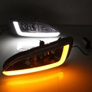 DRL FOR HYUNDAI SANTA FE IX45 2013-2015 LED DAYTIME RUNNING LIGHT FOG LAMP TURN - Picture 1 of 7