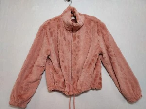 Cupio Fuzzy Pink Jacket Sz L Short Full Zip Buttery Soft Decadent Feminine Flirt - Picture 1 of 14