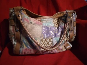 Fossil Vintage Canvas Purse Handbag W/ Braided Handles ✞ - Picture 1 of 9
