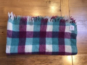 Klipper - Vintage Pure Wool Travel Picnic Rug Tasseled Edge - Made in England - Picture 1 of 7