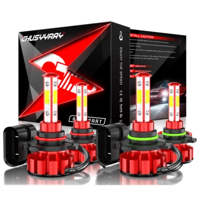 Kit combinado de bombillas LED de 4 lados para Freightliner M2 100 106 112 6000K de faros altos y bajos Foto 1 de 4