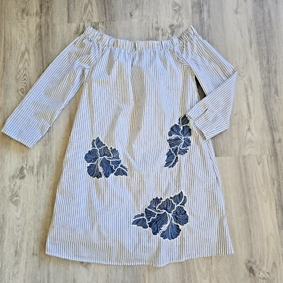 Vestido para mujer Nanette Leporo Fuera del Hombro Cambio Floral Apliques Bolsillos Talla S Foto 1 de 4