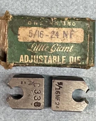 Troquel de rosca ajustable Little Giant 5/16" - 24 NF (NOS) Foto 1 de 2