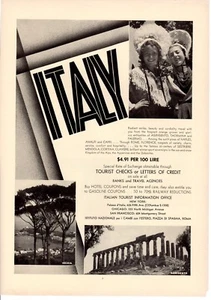 Anuncio impreso vintage 1937 viaje ver ITALIA Oficina Italiana de Información Turística - Imagen 1 de 1