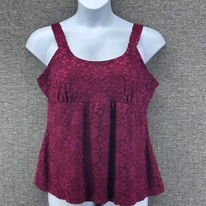 Baby Doll Top Womans XL Magenta Lace Y2K Dark Romantic Cottagecore Feminine - Picture 1 of 15
