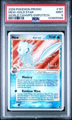 2008 POKEMON WORLD CHAMPIONSHIPS PROMO EMPOTECH #101 MEW-GOLD STAR PSA 9 - Image 1 of 2